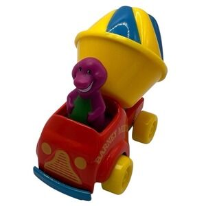 VTG Barney the Dinosaur Cement Mixer Diecast Truck Barney Purple Dino Figure